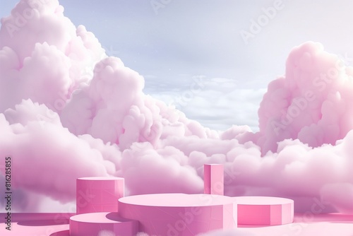 Background vector 3d pink