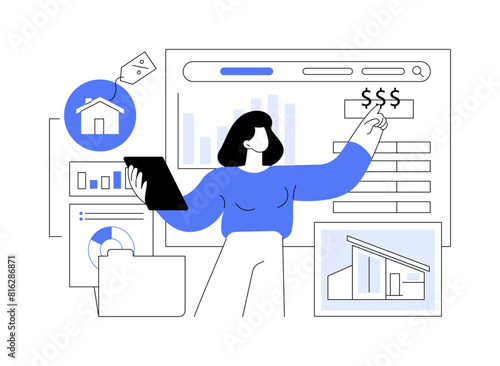Real Estate valuation isolated cartoon vector illustrations.