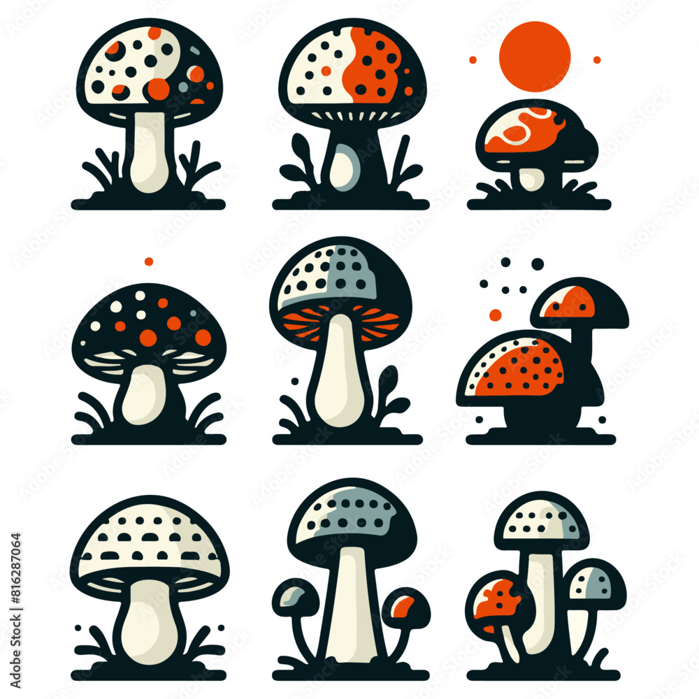 Enchanted Forest: Mushroom Vector Design Elements for Whimsical Creative Projects Enchanted Forest: Mushroom Vector Design Elements for Whimsical Creative Projects