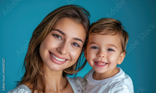 A happy woman and her son