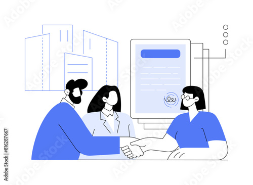 Making a real estate deal isolated cartoon vector illustrations.