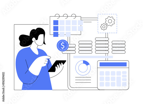 Budget planning software isolated cartoon vector illustrations.