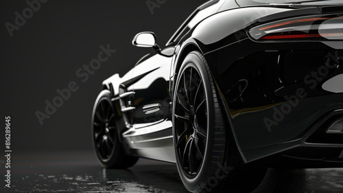Wallpaper Mural Black generic unbranded luxury sport car on a black background, banner Torontodigital.ca