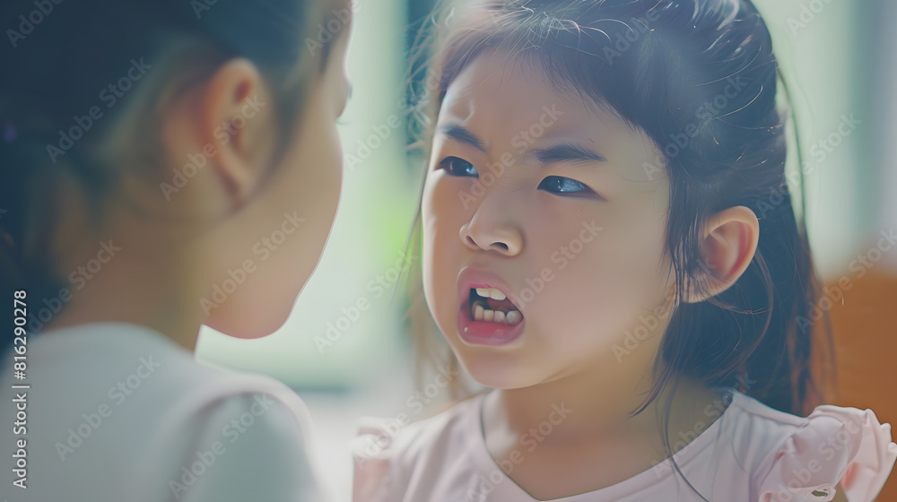 Angry asian kidLittle asian girl looking at her mother and fighting with her momFurious hungry toddler kid got upset and sadStubborn child bad attitudeDepressed little girl complaining : Generative AI Angry asian kidLittle asian girl looking at her mother and fighting with her momFurious hungry toddler kid got upset and sadStubborn child bad attitudeDepressed little girl complaining : Generative AI