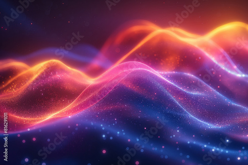 Colorful abstract wave particle background