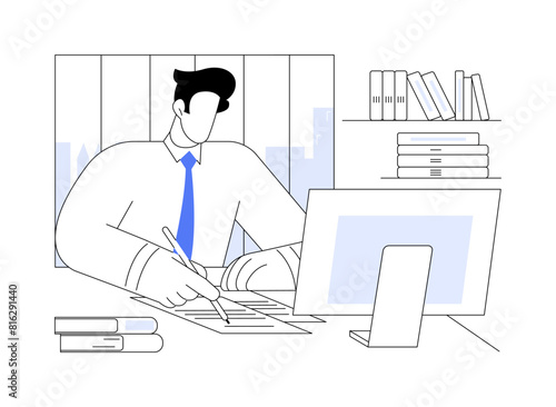Company accountant isolated cartoon vector illustrations.