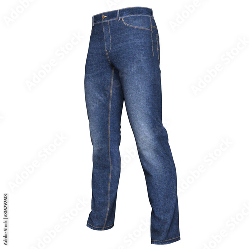 Jeans male Fashion Cloth isolated 3d rendered illustration