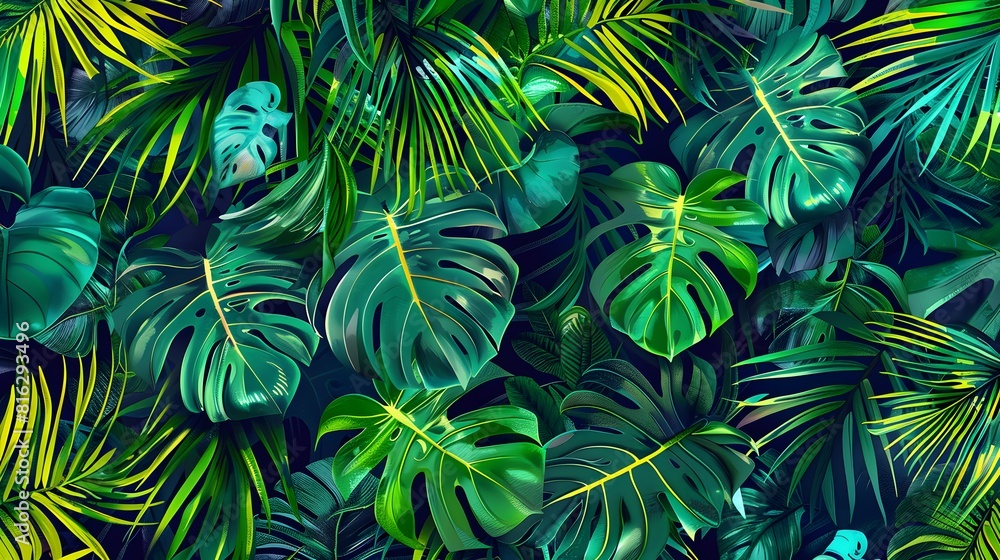 Jungle leaves seamless Pattern
