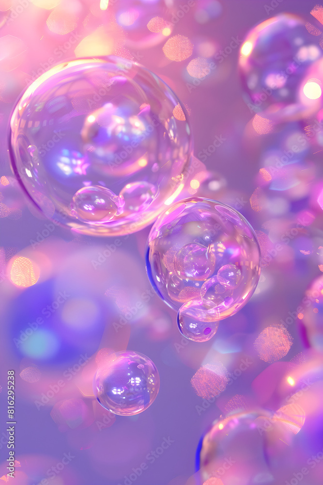 Pink and purple bubbles on a dark background Pink and purple bubbles on a dark background
