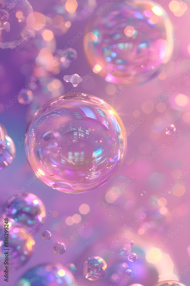 Pink and purple bubbles on a dark background Pink and purple bubbles on a dark background