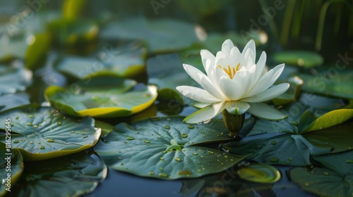 Serene water lily on a pond