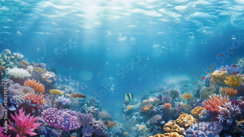 Underwater Wonderland: Vibrant Coral Reef Cartoon Illustration © Umut