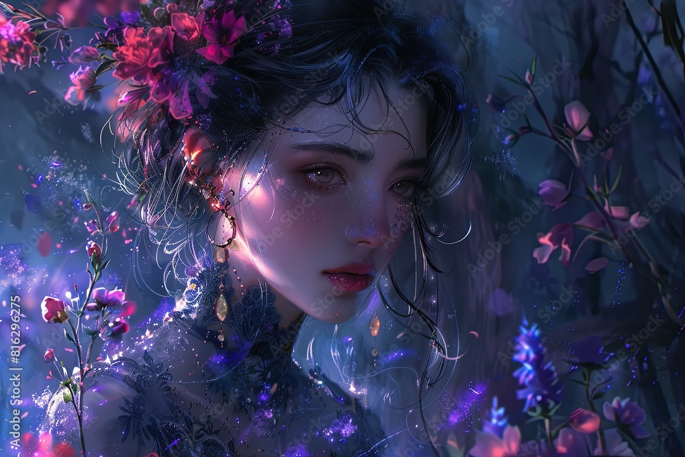 Undercut Sorceress: Moonlit Magic Illustration Undercut Sorceress: Moonlit Magic Illustration