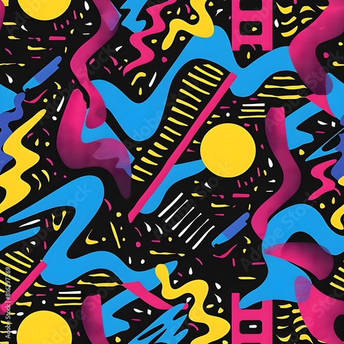 geometric and colorful figures  optic illustration  pattern  line art  superpuestas  gouache effect  minimal 