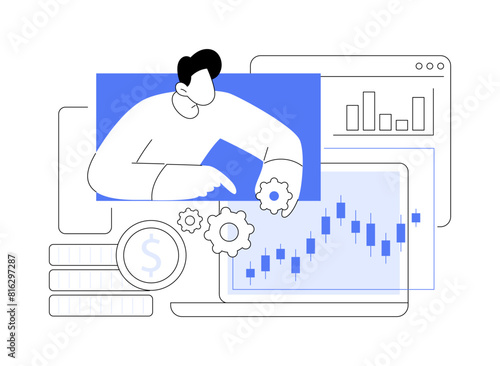 Economic analyst isolated cartoon vector illustrations.