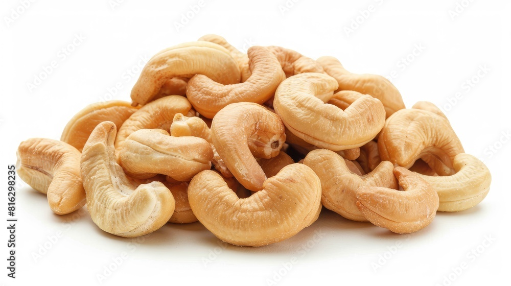 Isolated white background cashew nuts Isolated white background cashew nuts
