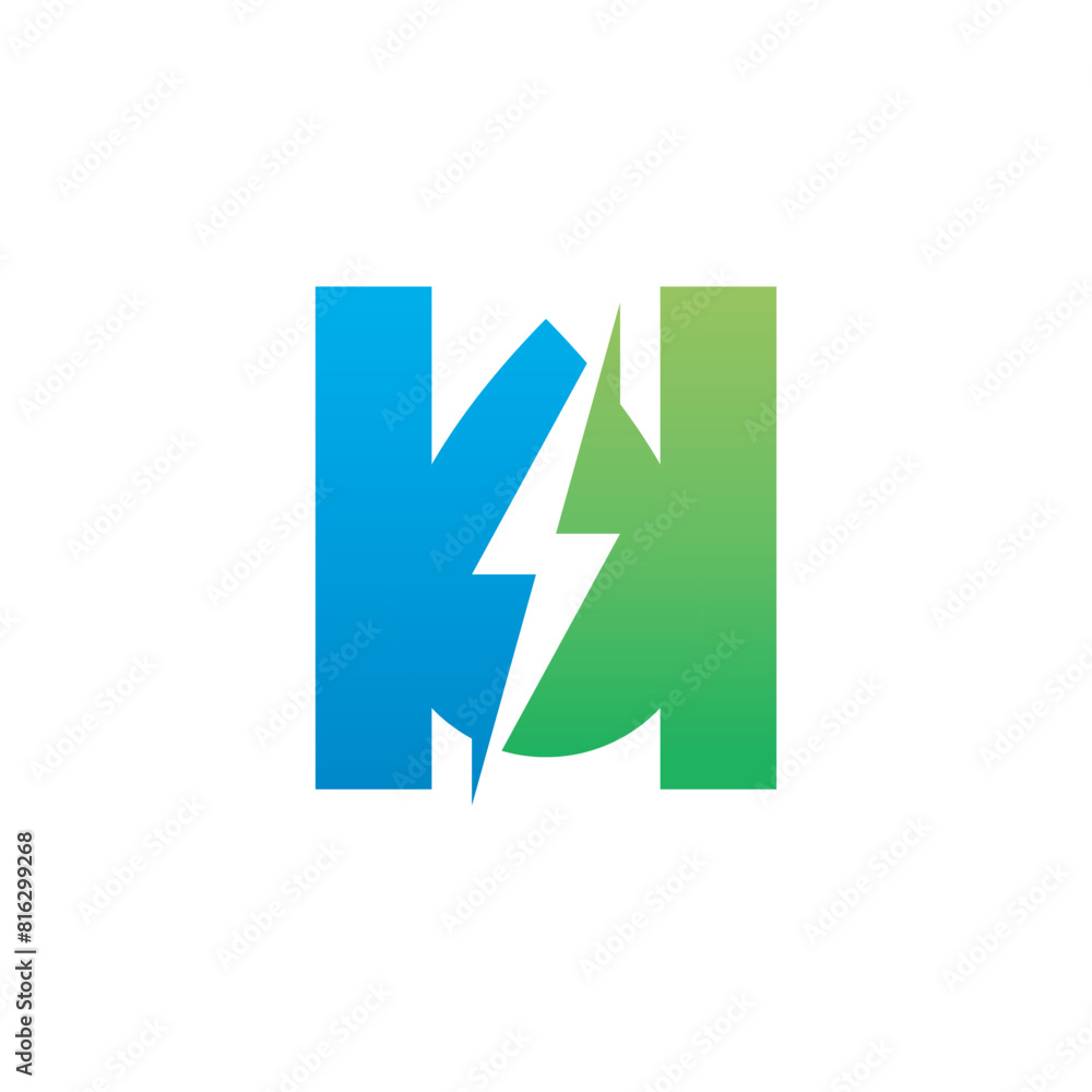 Letter H droplet with thunderbolt logo design concept. Letter H droplet with thunderbolt logo design concept.