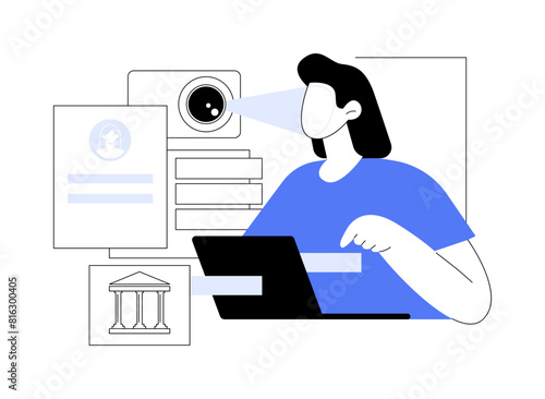 Biometric identification isolated cartoon vector illustrations.