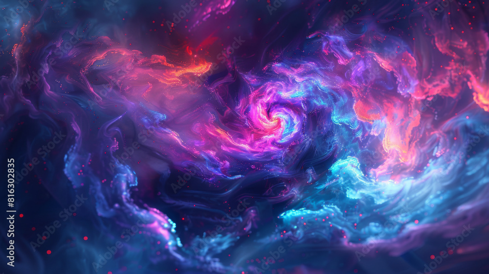 Stunning abstract digital artwork depicting swirling cosmic energy in vibrant colors. Stunning abstract digital artwork depicting swirling cosmic energy in vibrant colors.