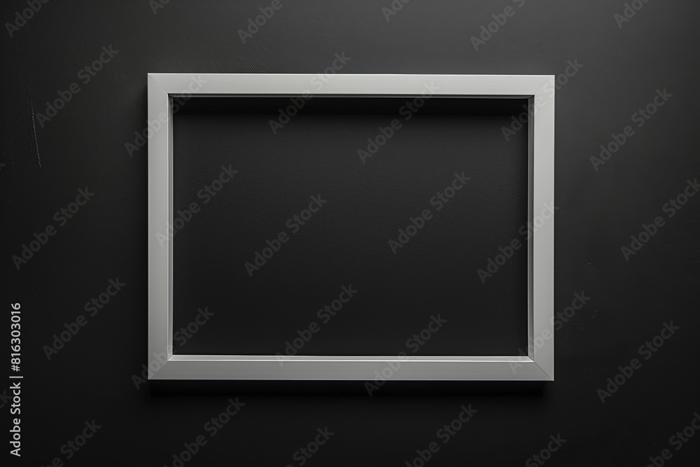 A white frame with a black background A white frame with a black background