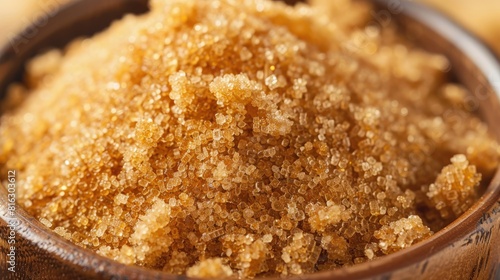 Brown sugar in granular form photo
