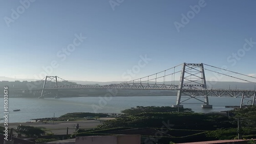 Ponte Hercílio Luz Florianópolis ao nascer do sol photo