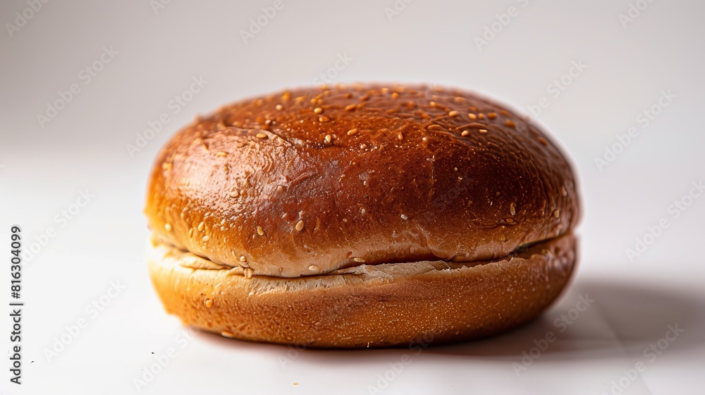 Intimate shot of a gluten-free burger bun, showcasing its texture and alternative flour ingredients, isolated background for advertising Intimate shot of a gluten-free burger bun, showcasing its texture and alternative flour ingredients, isolated background for advertising