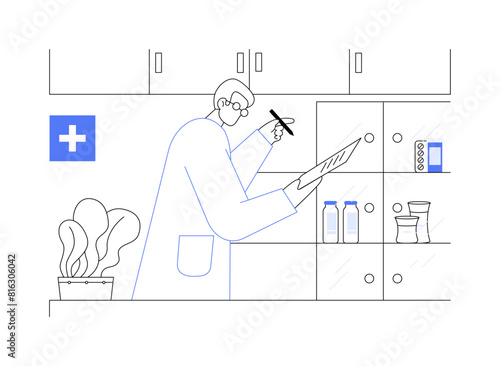Pharmacist abstract concept vector illustration.
