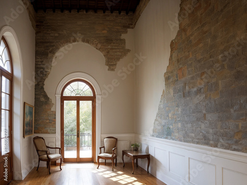Interior of an old entryway in a Mediterranean house