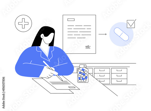 Filling prescription abstract concept vector illustration.