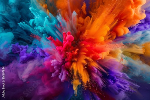 Colorful explosion of paint