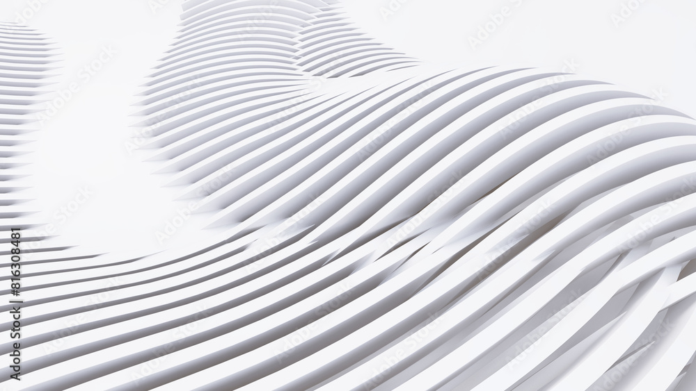Abstract Curved Shapes. White Circular Background. Abstract Curved Shapes. White Circular Background.