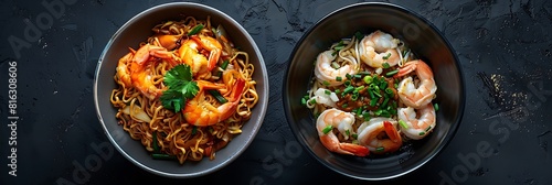 A closeup of Malaysian Char Kway Teow with Halal Seafood