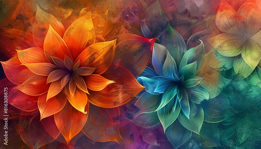 Colorful Abstract Flower Art Colorful Abstract Flower Art