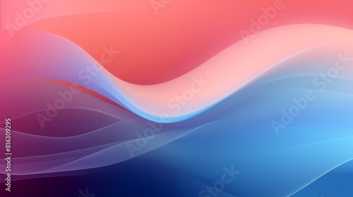 Abstract Colorful Gradient Background with Smooth Flowing Waves in Blue, Pink, and Red Shades.