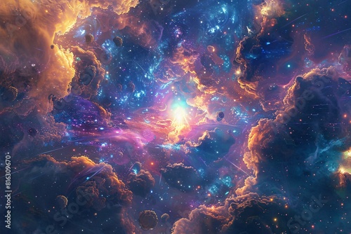 Cosmic Nebula  A Stunning Display of Galactic Beauty