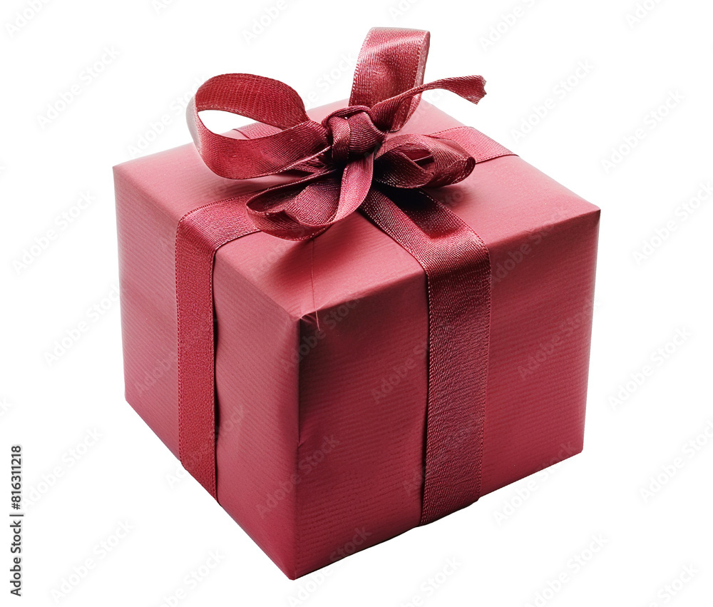 Obraz premium Red gift isolated on transparent background