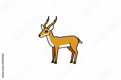 pronghorn cartoon vector illustration