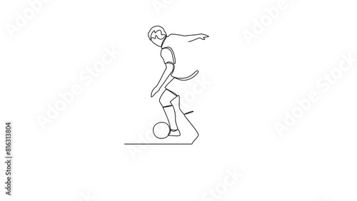 Animated self drawing of futsal sports video illustration. futsal sports design in simple linear continuous style video concept. Sports themes design for your asset design video illustration.