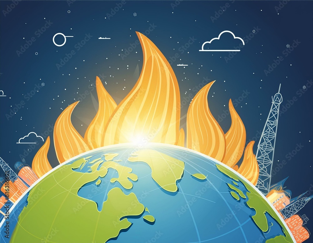 Fototapeta premium Concept of global warming, climate change and Earth.