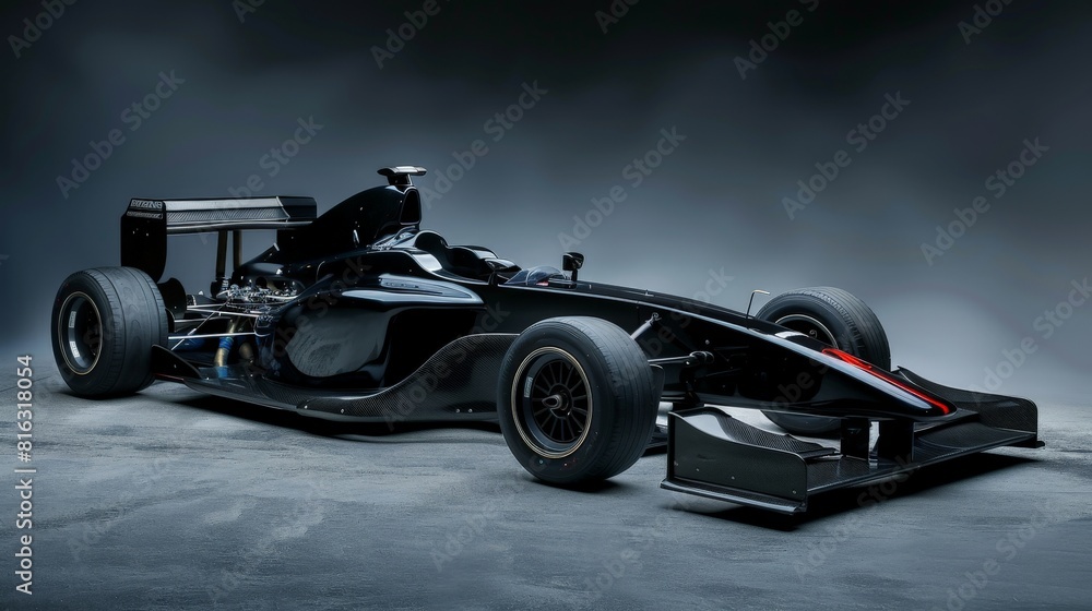 Fototapeta premium black racing car on a dark background