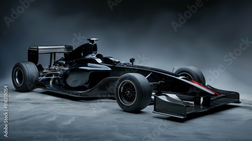 black racing car on a dark background