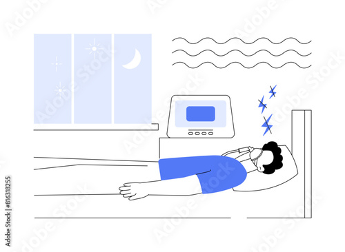 Snoring treatment abstract concept vector illustration.