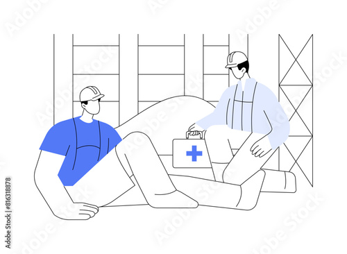 Work-related injury first aid abstract concept vector illustration.