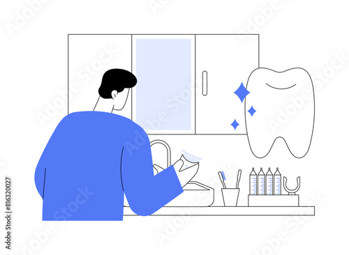 Teeth whitening kit abstract concept vector illustration.