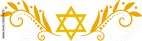 Jewish minimalist design with David star. Use for holiday and events decor