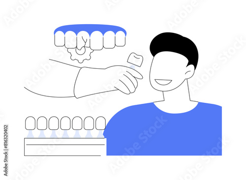 Dental veneers abstract concept vector illustration.