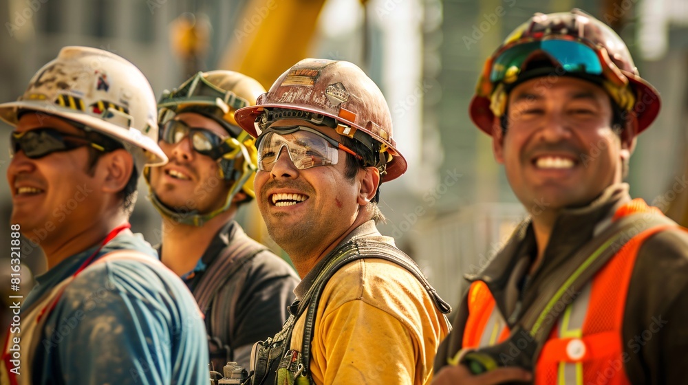 Construction Workers Taking a Break: A Snapshot of Teamwork and Camaraderie Construction Workers Taking a Break: A Snapshot of Teamwork and Camaraderie