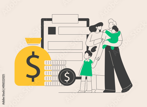 Care tax credit abstract concept vector illustration.