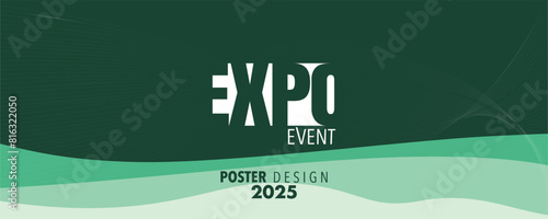 Abstract colorful expo poster design template with wavy lines for business promotions, technology and events. Vector. for Technology and upcoming events. For business, marketing and advertising.